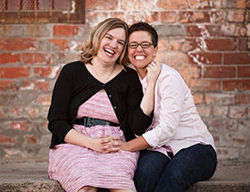 two women outside together