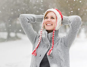 woman in the snow