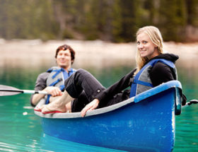 couple in a canoe