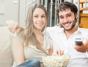 couple watching tv